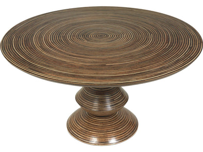 Showtime Round Dining Table in Natural Resin and Rattan