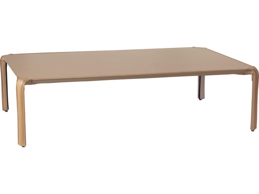 Libro Rectangular Leather Taupe Coffee Table