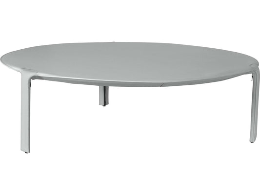 Libro Round Leather Light Grey Coffee Table