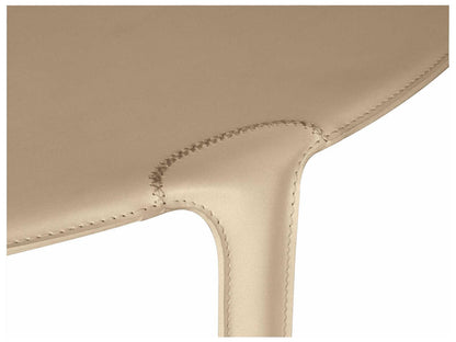 Libro Round Leather Taupe Coffee Table