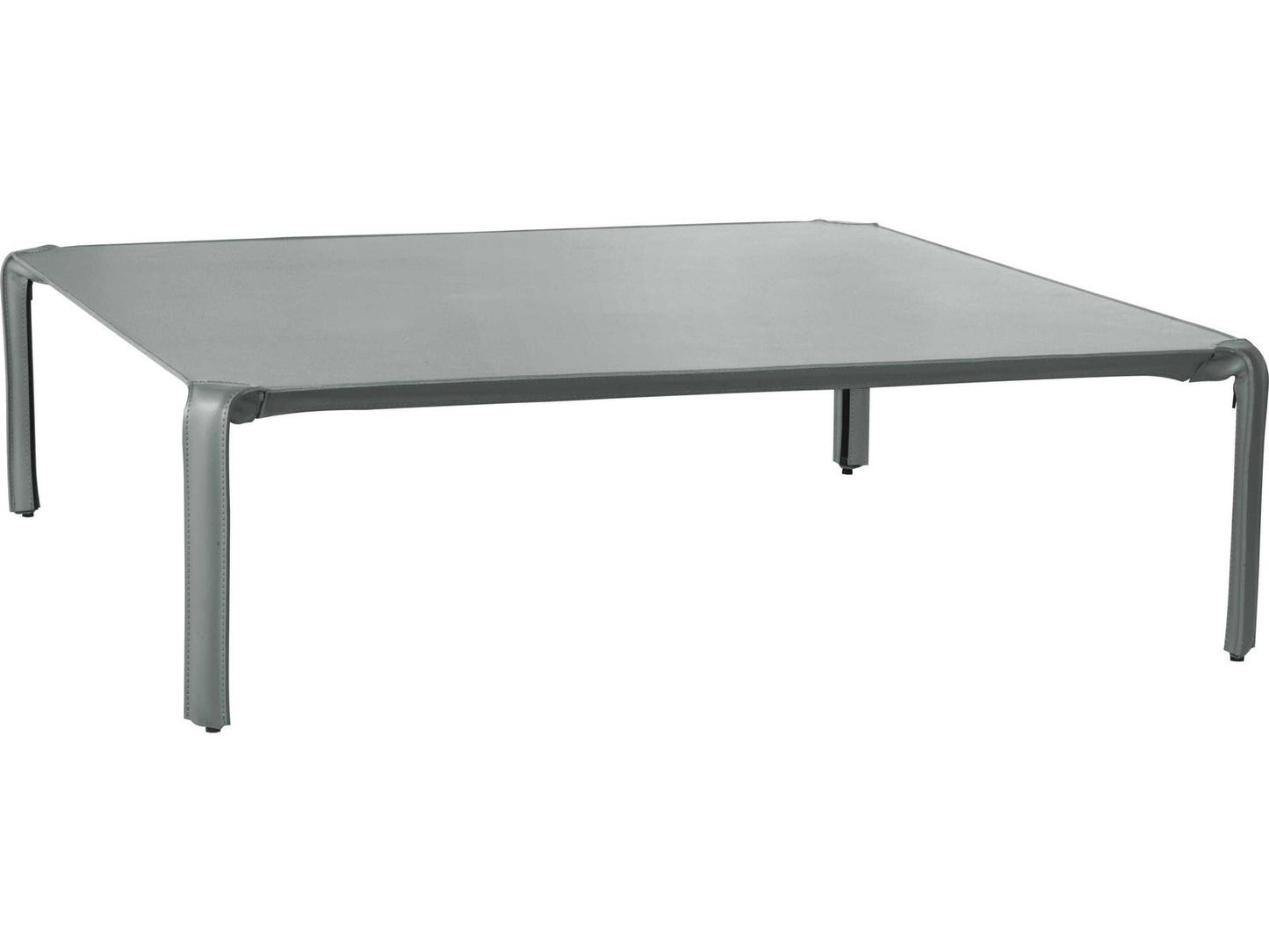 Libro Square Leather Light Grey Coffee Table