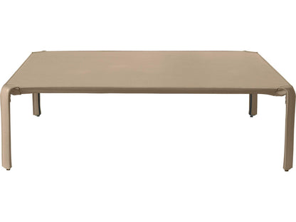 Libro Square Leather Taupe Coffee Table