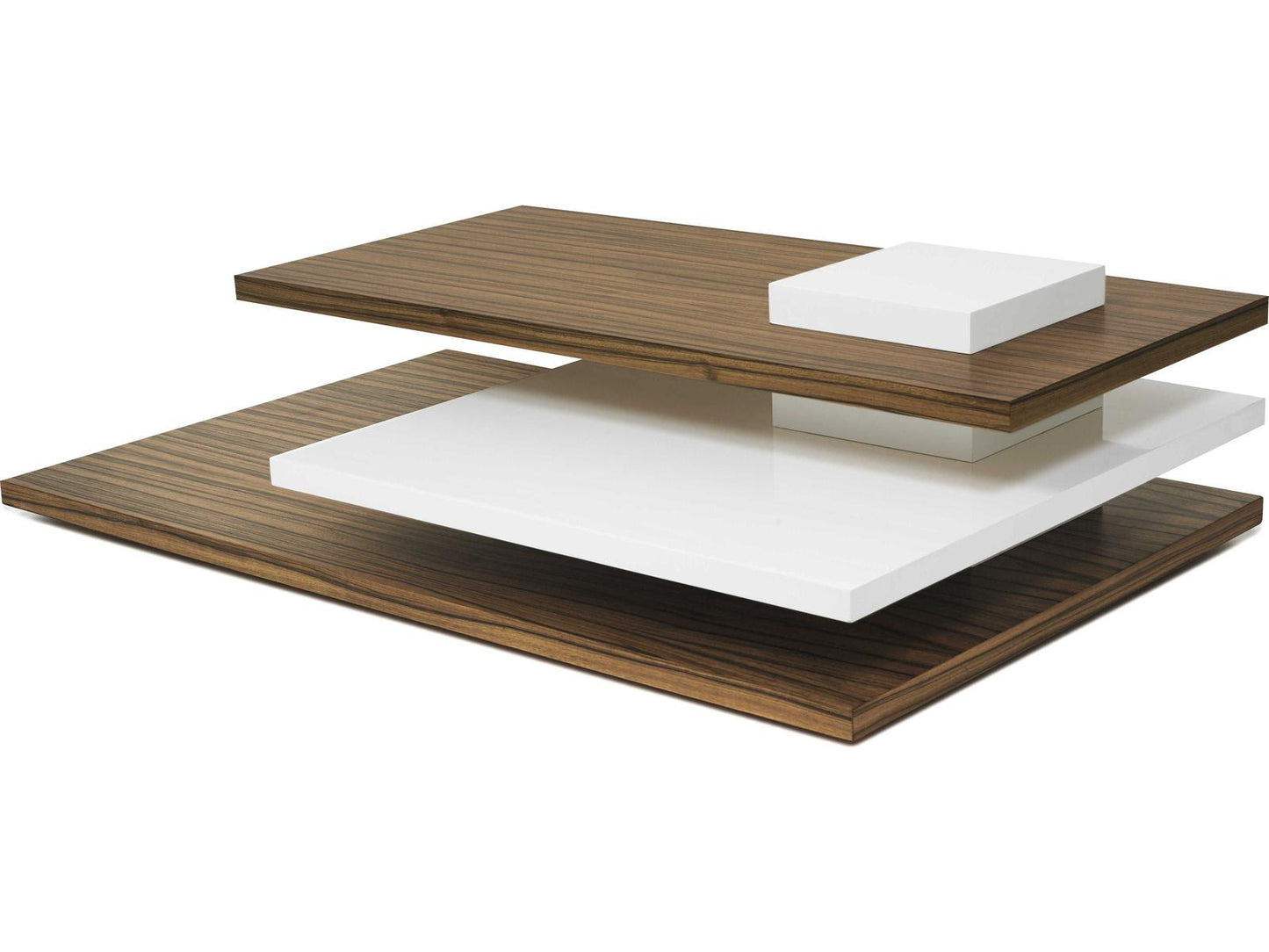 Planar Rectangular Wood Brown & White Coffee Table