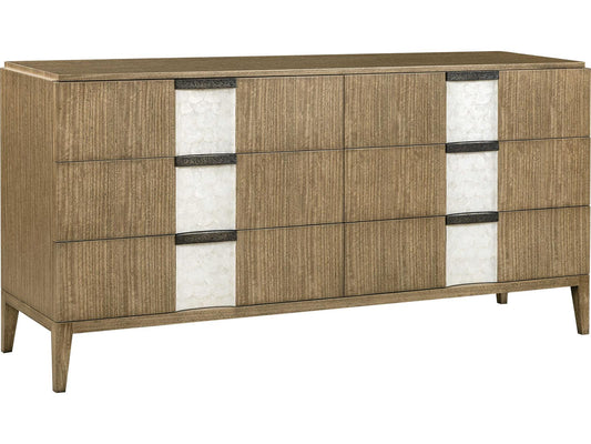 Aberdeen 6-Drawer Double Dresser in Tawny Brown with Capiz Shell Detail