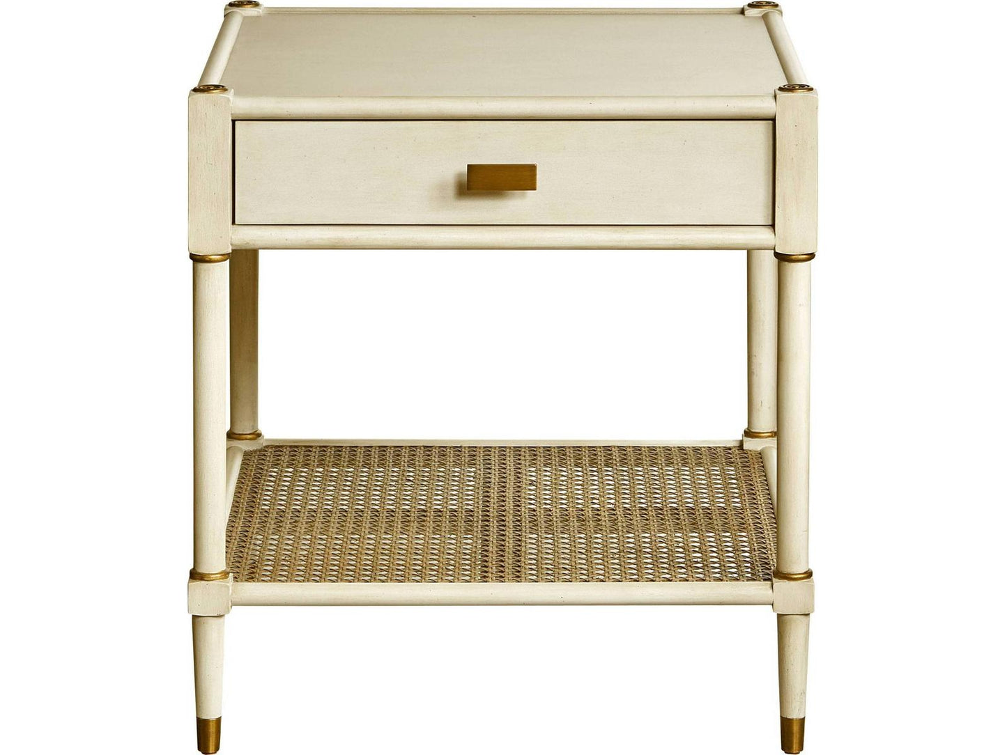 Rectangular Wood Linen End Table with Tier