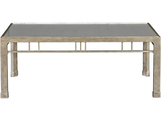 Rectangular Silver Leaf Mirror Coffee Table Antique Silver