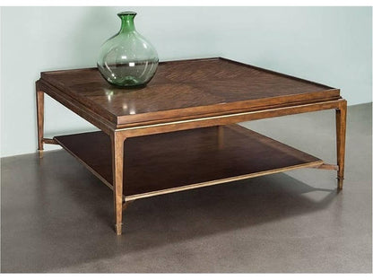 Square Wood French Walnut Coffee Table
