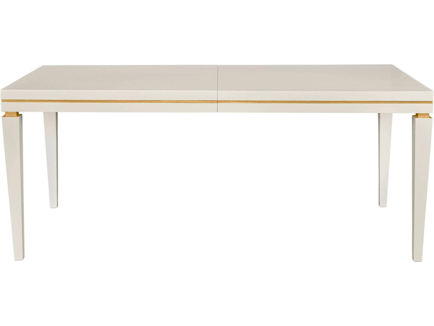 Italian Rectangular Wood White Lacquer Extendable Dining Table