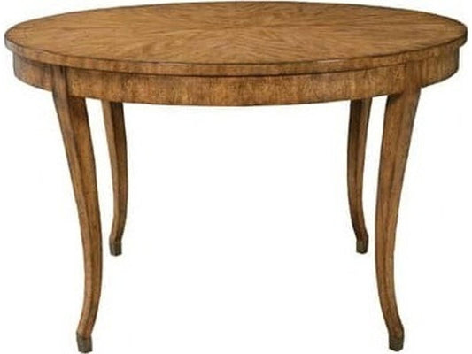 Biedermeier 48-Inch Round Extension Dining Table in Artisan Mahogany