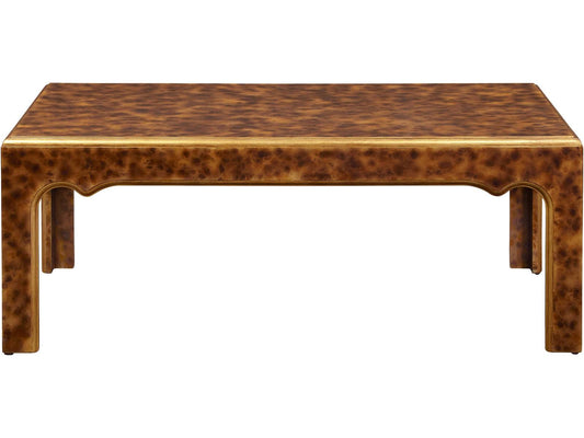Rectangular Wood Tortoise Coffee Table