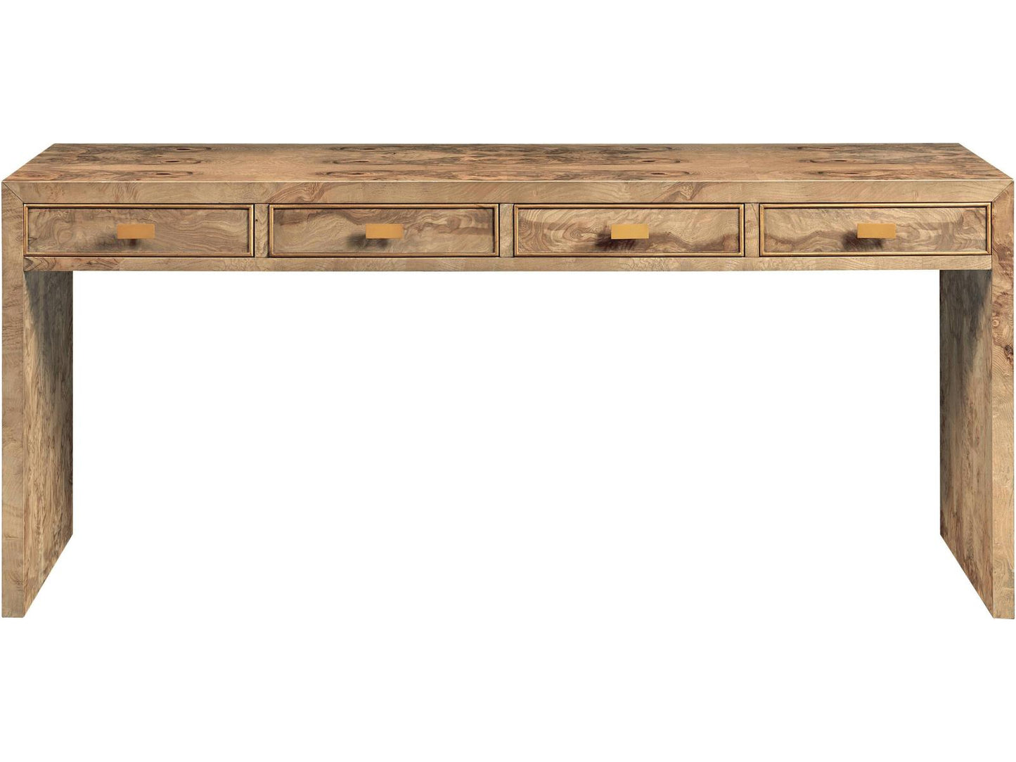 French Ash Burl Bleach Rectangular Console Table