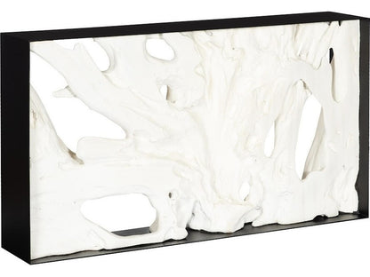 Cast Root Framed Faux Bleached Resin and Iron Console Table
