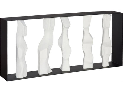 Cast Women Metal Framed Roman Stone Console Table