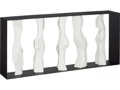 Cast Women Metal Framed Roman Stone Console Table
