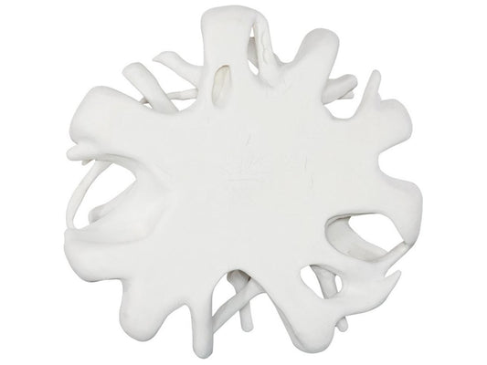 Cast Round White Stone Coffee Table in Off White