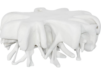 Cast Round White Stone Coffee Table in Off White