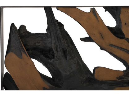 Flow Rectangular Metal Console Table in Black Brown