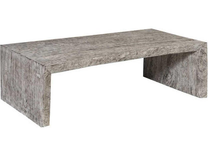 Waterfall Rectangular Coffee Table in Gray Stone Finish