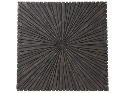 Chainsaw Square Chamcha Wood Coffee Table in Burnt Black and Iron