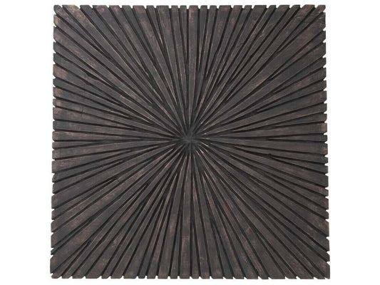 Chainsaw Square Chamcha Wood Coffee Table in Burnt Black and Iron