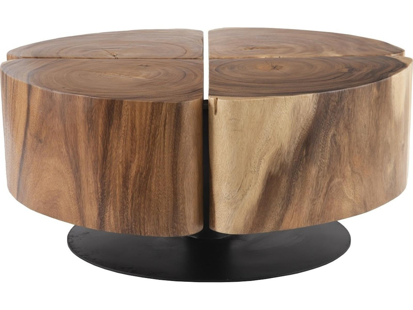 Origins Round Wood Coffee Table in Natural Chamcha Wood