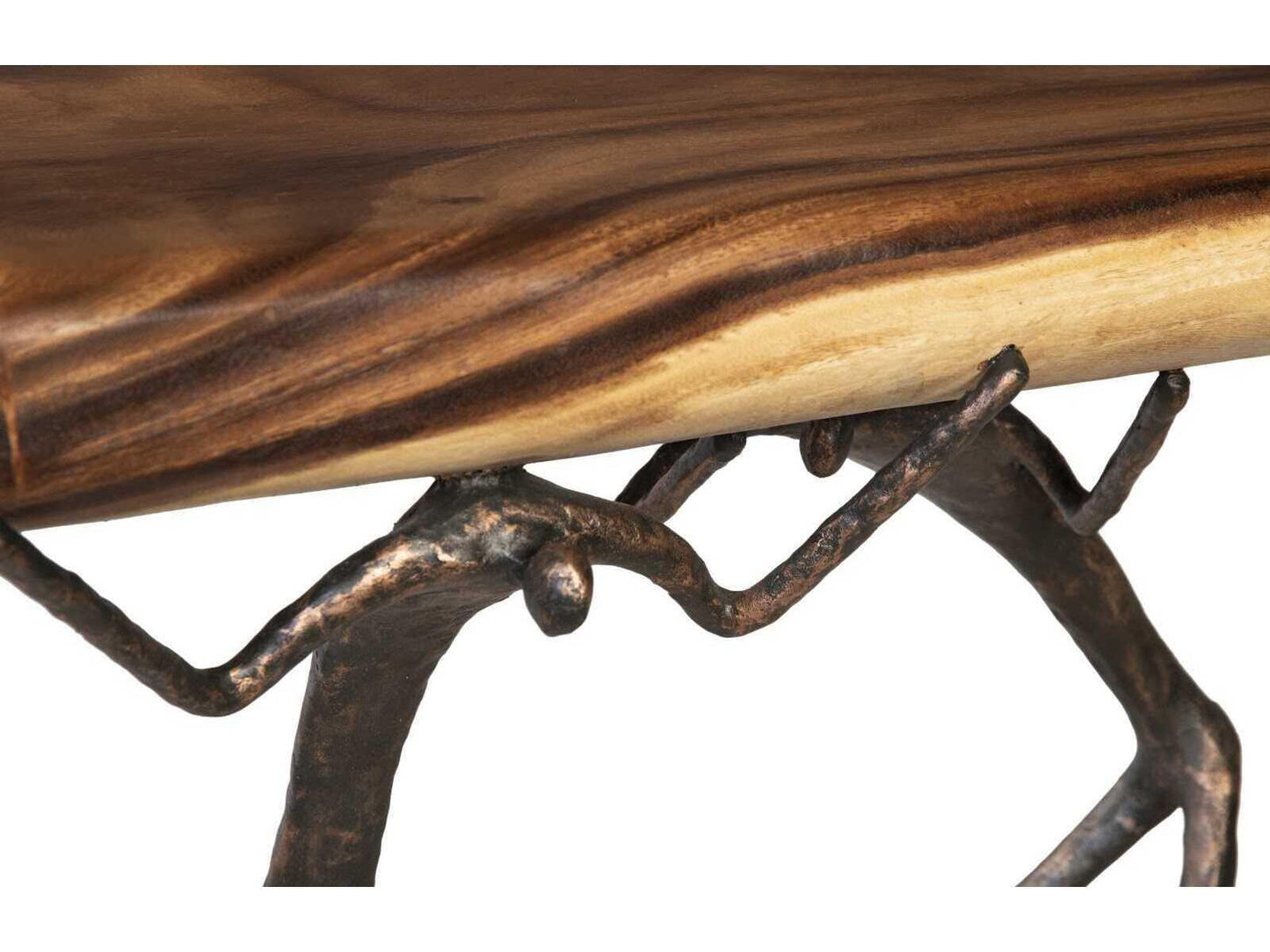 Atlas Console Table Chamcha Wood and Metal Natural Finish