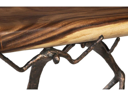 Atlas Console Table Chamcha Wood and Metal Natural Finish