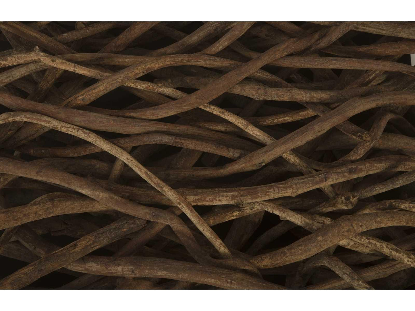 Vine Square Coffee Table with Glass Top and Natural Wood Base