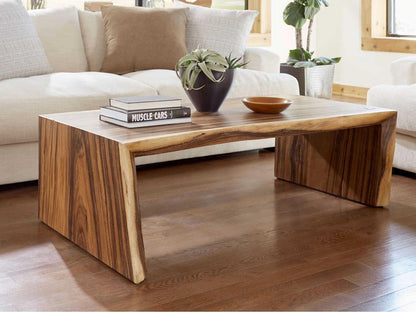 Organic Chamcha Wood Coffee Table Natural Finish