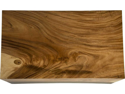Geometry Rectangular Coffee Table Natural Wood and Black