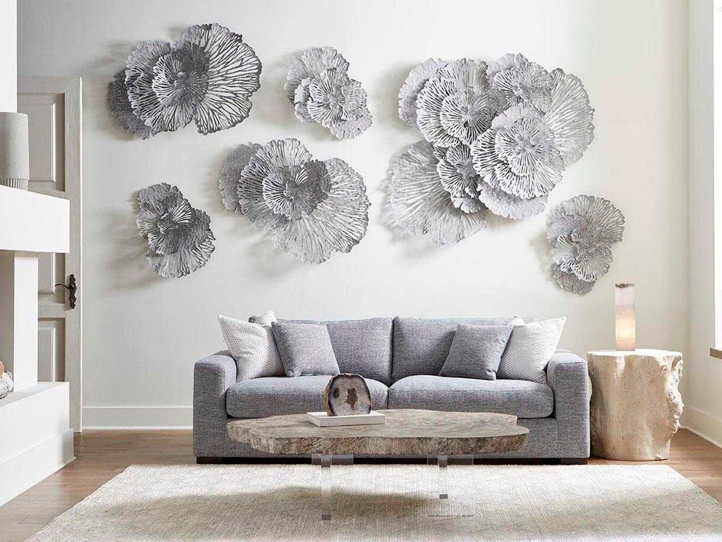 Floating Wood Silver Gray Coffee Table