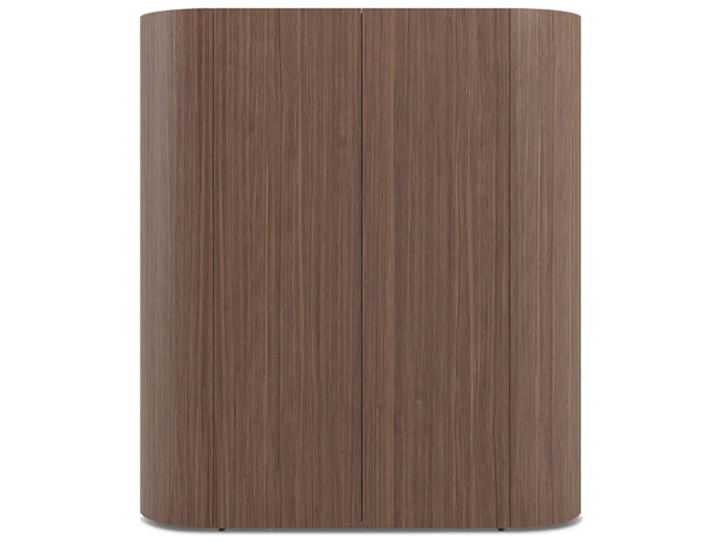 Dedalo Bar Sideboard 55 Inch Walnut with Matt Titanium Finish
