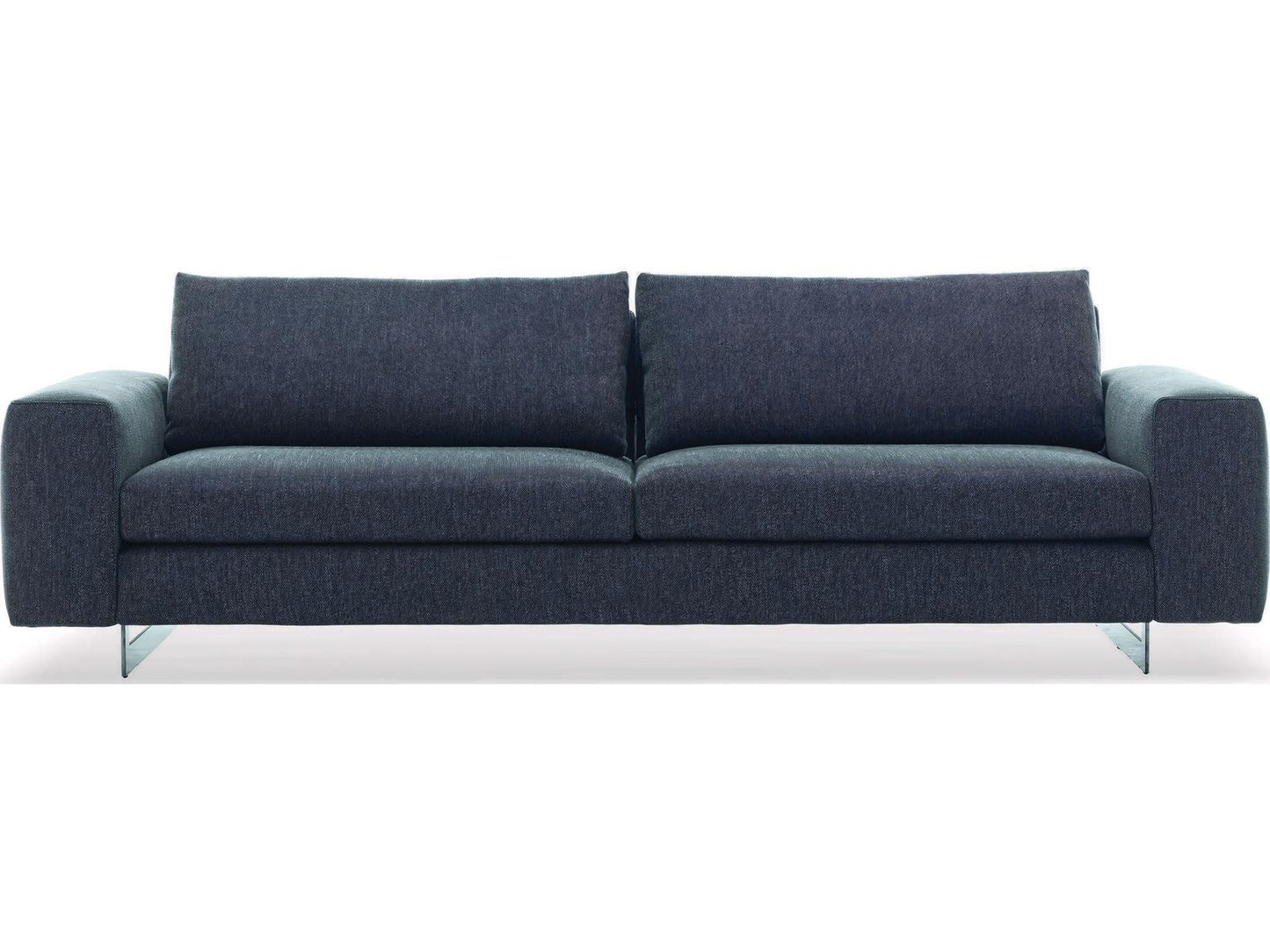 Duo 3-Seat Upholstered Sofa with Adjustable Backrests and Titanium Legs