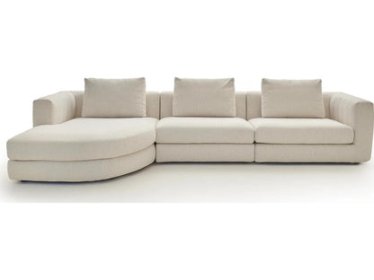 Tobias Right Sectional Sofa in Light Beige Kos Fabric