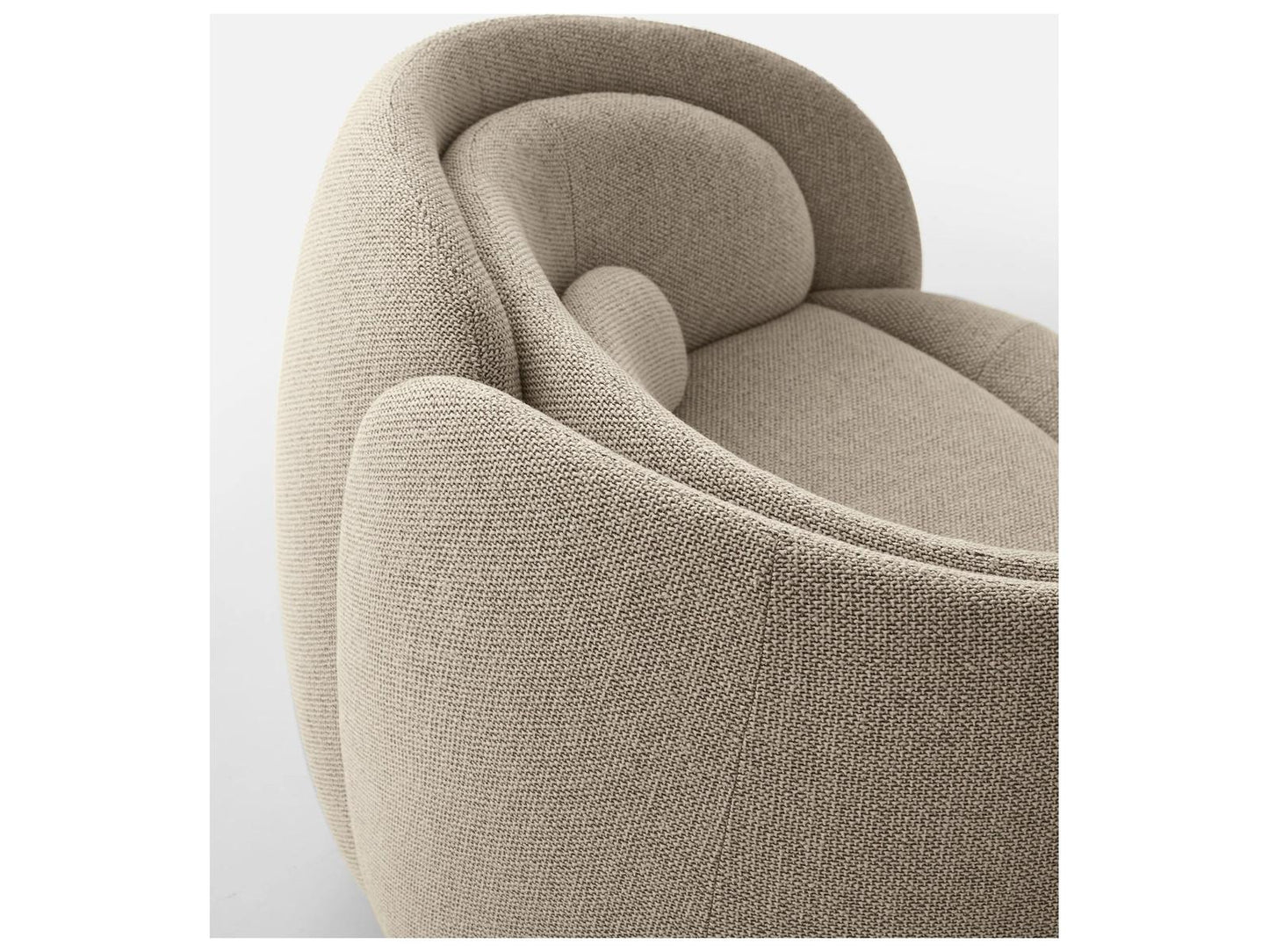 Peonia Swivel Armchair in Beige Zea Fabric