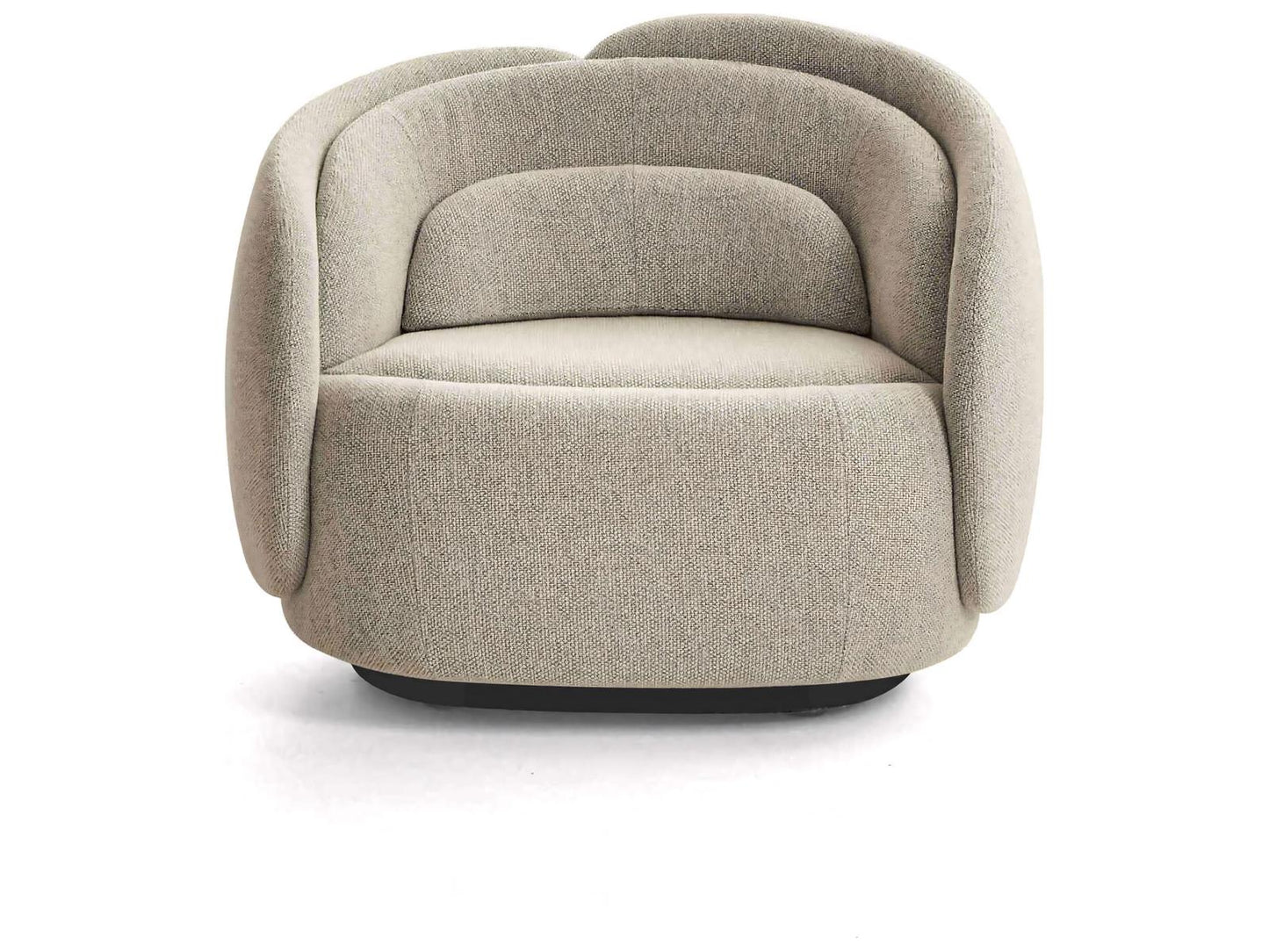 Peonia Beige Zea Fabric Fixed Base Accent Chair