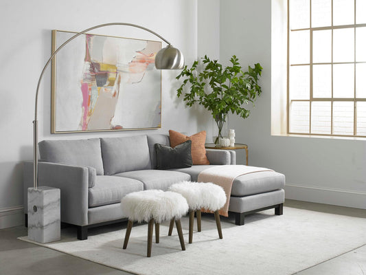 Bailey Sectional Sofa Chaise with Bolster Pillows
