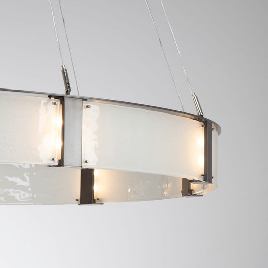 Parallel 60" Wide Artisan Crafted LED Chandelier with Hand Textured Glass