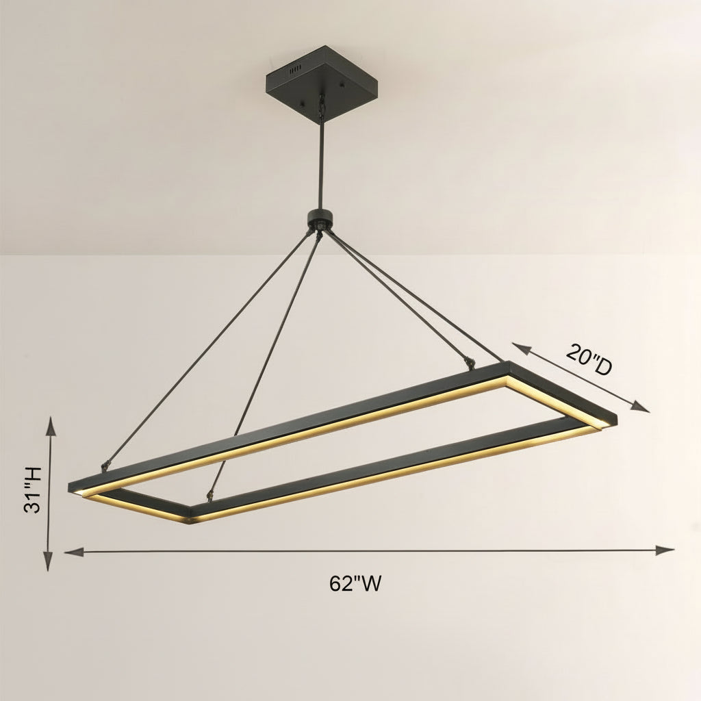 Perezin Rectangular Chandelier 48"/62"