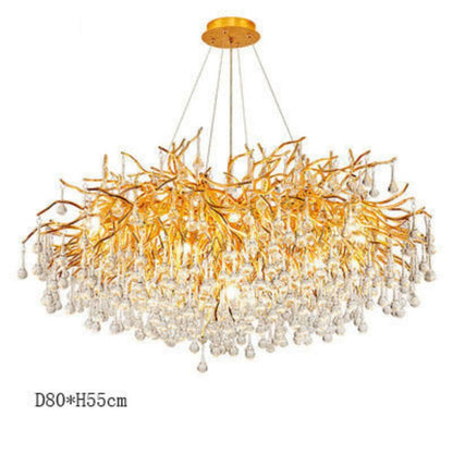 Golden Briar Raindrop Round Chandelier
