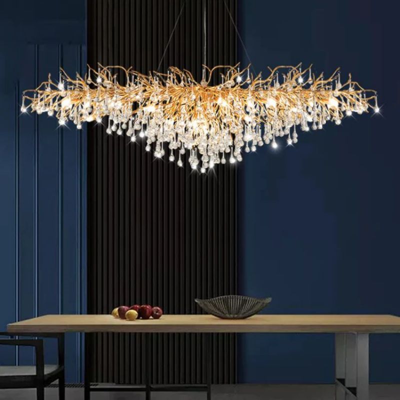 Golden Briar Raindrop Linear Chandelier