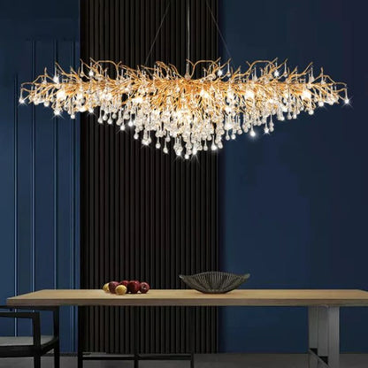 Golden Briar Raindrop Linear Chandelier