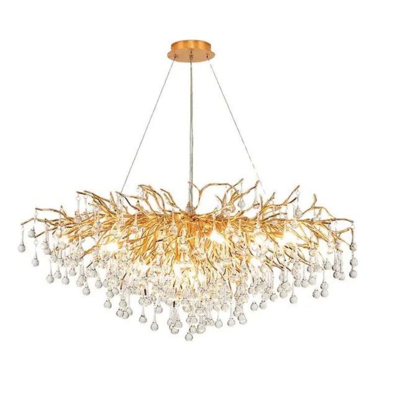 Golden Briar Raindrop Linear Chandelier