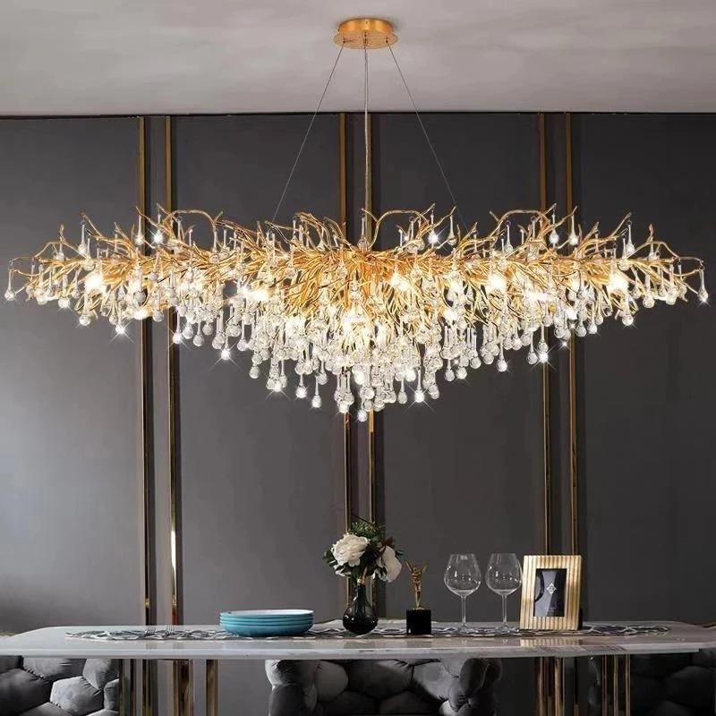 Golden Briar Raindrop Linear Chandelier