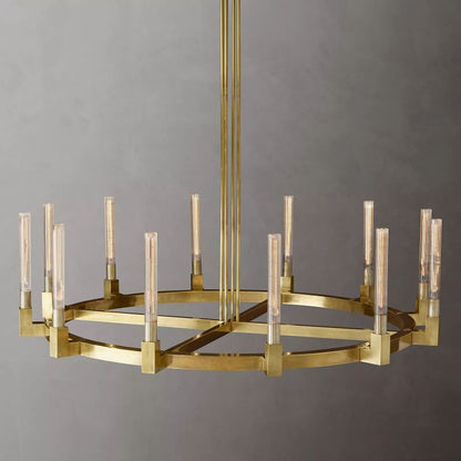 Prismatic Glass Round Chandelier 60"