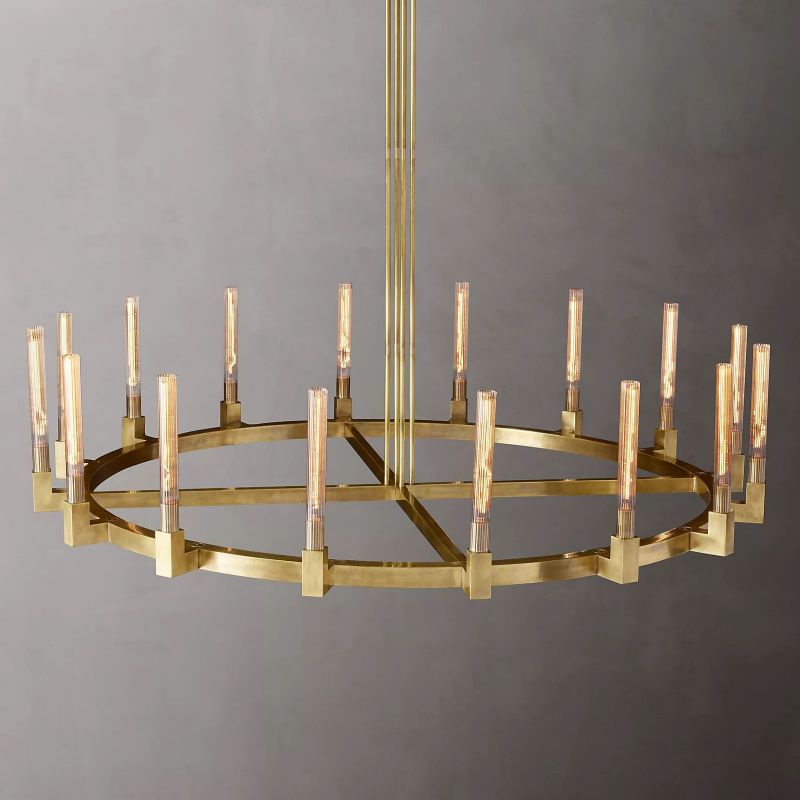 Prismatic Glass Round Chandelier 72"
