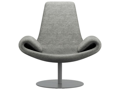 Wing Transformable Accent Chair in Gray with Swivel Base