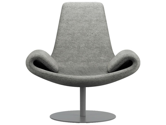 Wing Transformable Accent Chair in Gray with Swivel Base