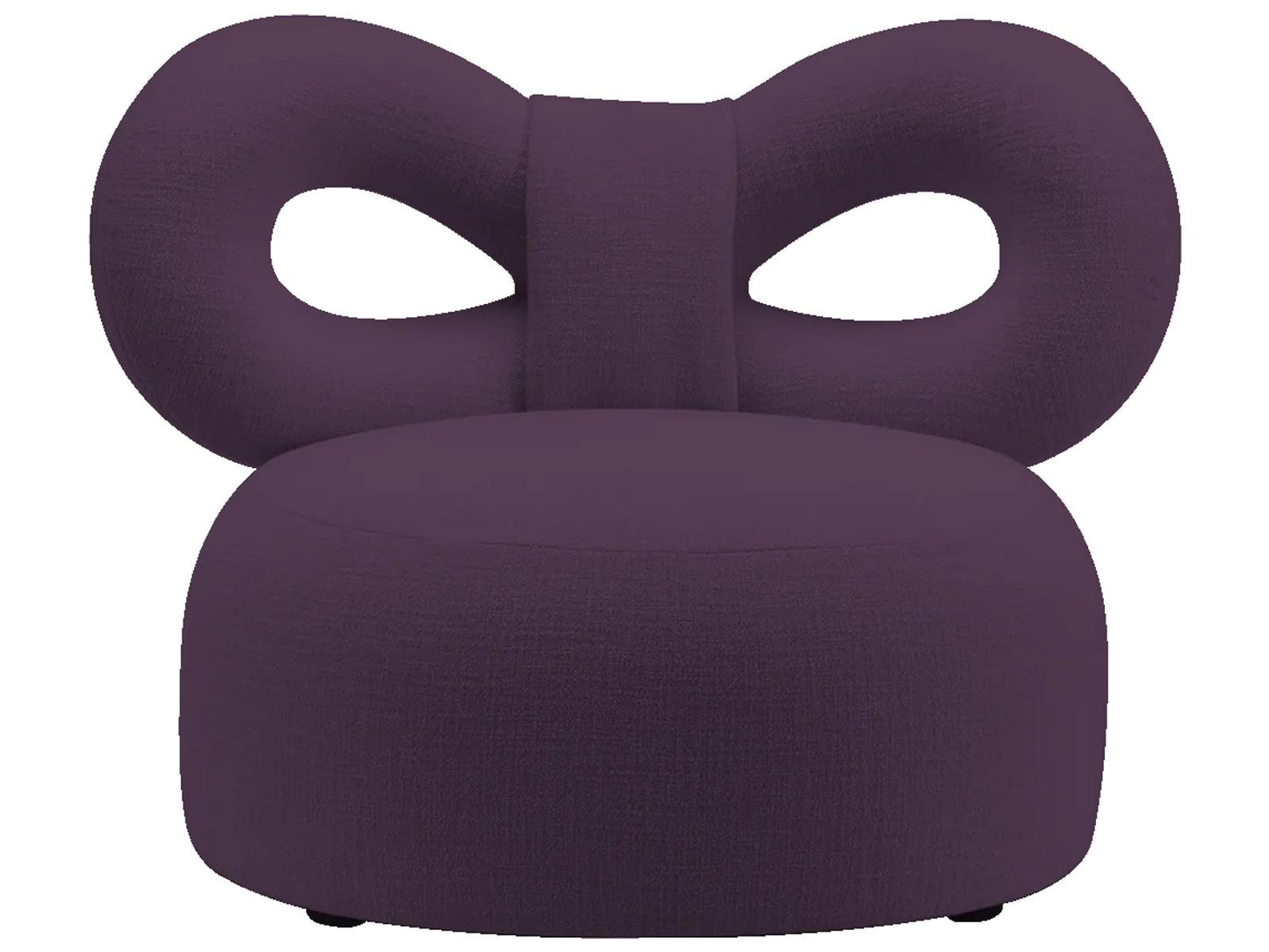 Ribbon Upholstered Accent Armchair in Purple Fabric