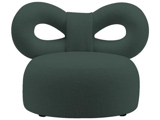 Ribbon Polypropylene Accent Chair in Green with Bow Back
